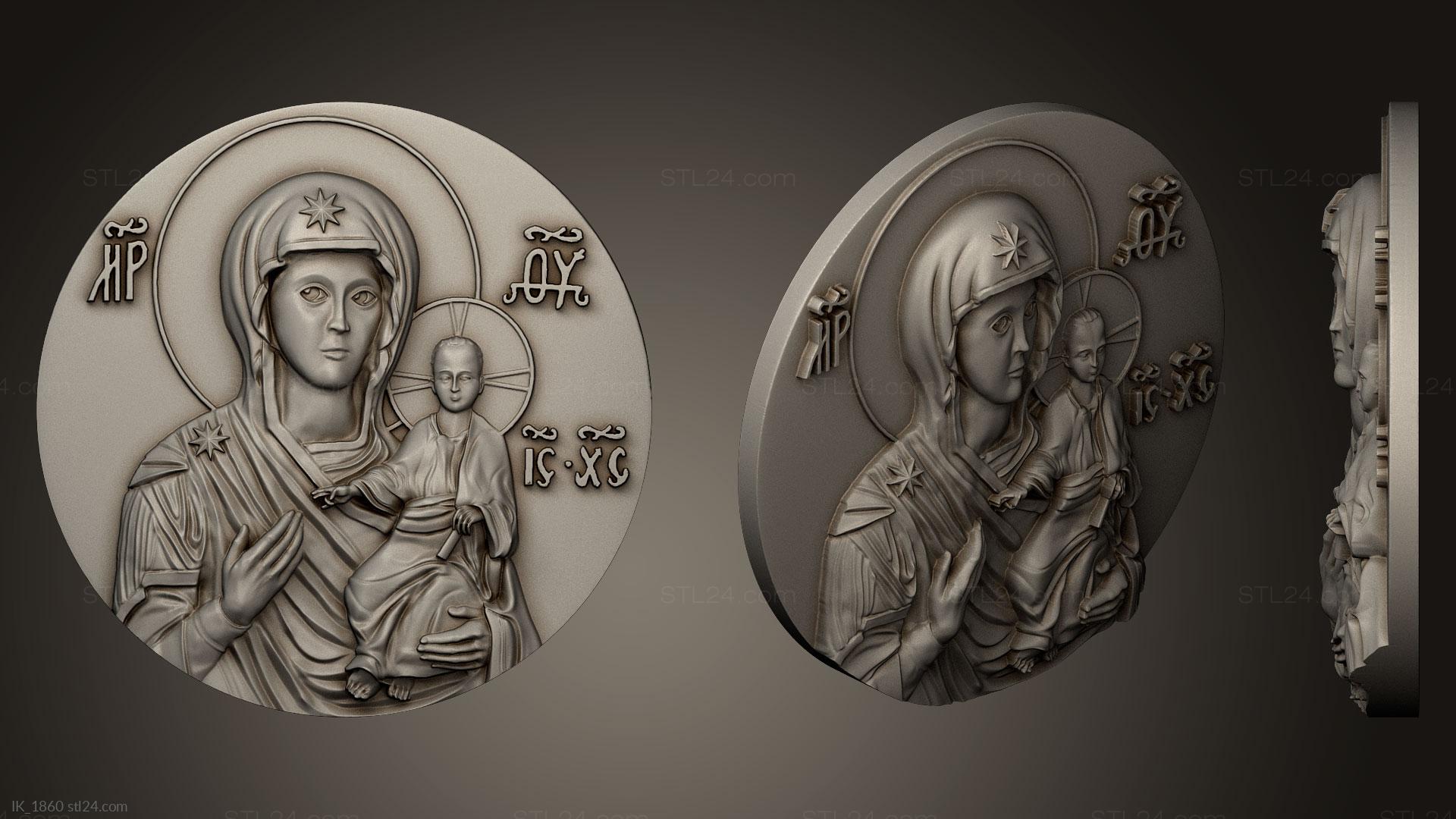 Иконы (Икона Божией Матери 2, IK_1860) 3D модель для ЧПУ станка